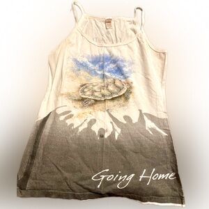 Women’s “Going Home” Sea Turtle release white tank size Medium